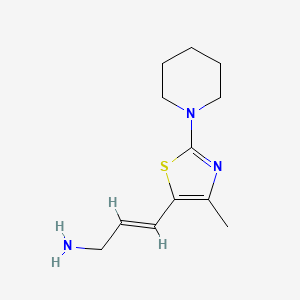 molecular formula C12H19N3S B13611935 3-(4-Methyl-2-(piperidin-1-yl)thiazol-5-yl)prop-2-en-1-amine 