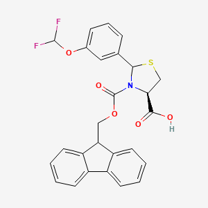 (4R)-2-[3-(difluoromethoxy)phenyl]-3-{[(9H-fluoren-9-yl)methoxy]carbonyl}-1,3-thiazolidine-4-carboxylic acid