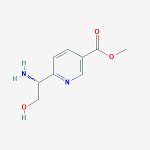 molecular formula C9H12N2O3 B13611977 Methyl (R)-6-(1-amino-2-hydroxyethyl)nicotinate 