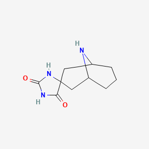 molecular formula C10H15N3O2 B13611985 Spiro[9-azabicyclo[3.3.1]nonane-3,5'-imidazolidine]-2',4'-dione CAS No. 67869-03-8