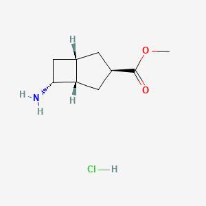 molecular formula C9H16ClNO2 B13612032 rac-methyl(1R,3S,5R,6S)-6-aminobicyclo[3.2.0]heptane-3-carboxylatehydrochloride 