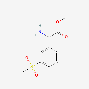 molecular formula C10H13NO4S B13612049 Methyl 2-amino-2-(3-methanesulfonylphenyl)acetate 