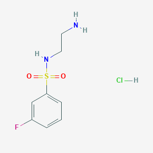 molecular formula C8H12ClFN2O2S B13612053 N-(2-aminoethyl)-3-fluorobenzene-1-sulfonamidehydrochloride 