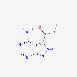 molecular formula C7H7N5O2 B13612059 methyl4-amino-1H-pyrazolo[3,4-d]pyrimidine-3-carboxylate 