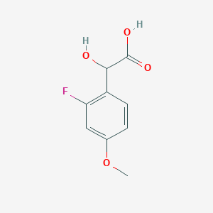 molecular formula C9H9FO4 B13612080 2-(2-Fluoro-4-methoxyphenyl)-2-hydroxyacetic acid 