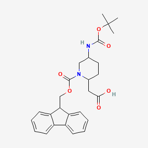 2-[5-(tert-butoxycarbonylamino)-1-(9H-fluoren-9-ylmethoxycarbonyl)-2-piperidyl]acetic acid