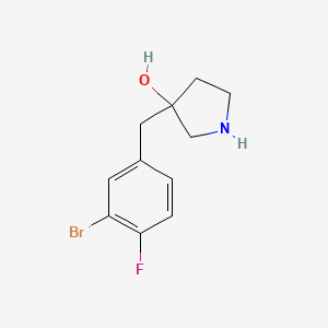 molecular formula C11H13BrFNO B13612192 3-(3-Bromo-4-fluorobenzyl)pyrrolidin-3-ol 