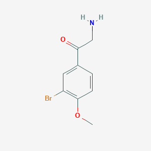 molecular formula C9H10BrNO2 B13612210 2-Amino-1-(3-bromo-4-methoxyphenyl)ethan-1-one 