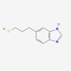 molecular formula C10H12N2S B13612288 3-(1h-1,3-Benzodiazol-5-yl)propane-1-thiol 