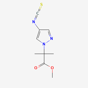 molecular formula C9H11N3O2S B13612357 methyl 2-(4-isothiocyanato-1H-pyrazol-1-yl)-2-methylpropanoate 