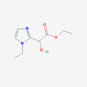 molecular formula C9H14N2O3 B13612371 Ethyl 2-(1-ethyl-1h-imidazol-2-yl)-2-hydroxyacetate 