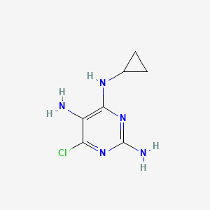 molecular formula C7H10ClN5 B13612380 6-Chloro-N4-cyclopropylpyrimidine-2,4,5-triamine 