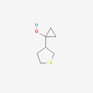 molecular formula C7H12OS B13612435 1-(Tetrahydrothiophen-3-yl)cyclopropan-1-ol 