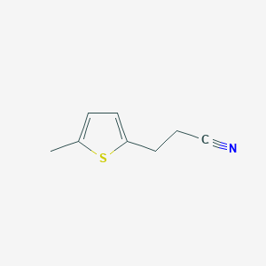 molecular formula C8H9NS B13612449 3-(5-Methylthiophen-2-yl)propanenitrile 