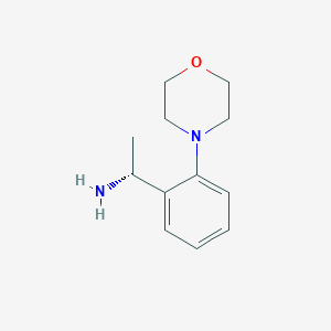 molecular formula C12H18N2O B13612592 (R)-1-(2-Morpholinophenyl)ethan-1-amine 