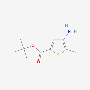 molecular formula C10H15NO2S B13612629 Tert-butyl 4-amino-5-methylthiophene-2-carboxylate 