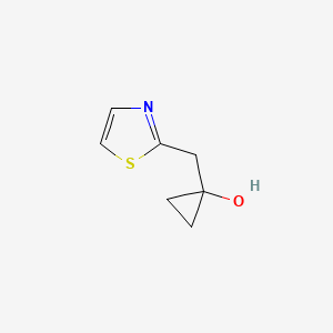 molecular formula C7H9NOS B13612643 1-[(1,3-Thiazol-2-yl)methyl]cyclopropan-1-ol 