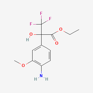 molecular formula C12H14F3NO4 B1361265 2-(4-氨基-3-甲氧基苯基)-3,3,3-三氟-2-羟基丙酸乙酯 CAS No. 254732-50-8