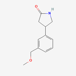 molecular formula C12H15NO2 B13612678 4-(3-(Methoxymethyl)phenyl)pyrrolidin-2-one 