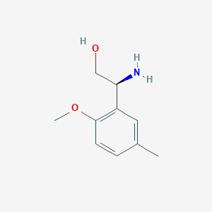 molecular formula C10H15NO2 B13612738 (s)-2-Amino-2-(2-methoxy-5-methylphenyl)ethan-1-ol 