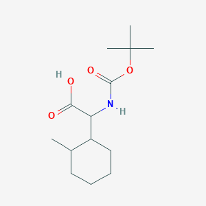 molecular formula C14H25NO4 B13612770 2-((Tert-butoxycarbonyl)amino)-2-(2-methylcyclohexyl)acetic acid 