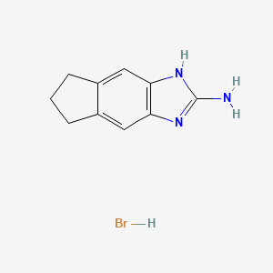 molecular formula C10H12BrN3 B13612773 1H,5H,6H,7H-indeno[5,6-d]imidazol-2-aminehydrobromide 