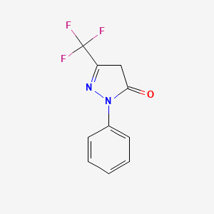 molecular formula C10H7F3N2O B1361278 1-苯基-3-(三氟甲基)-2-吡唑啉-5-酮 CAS No. 321-07-3