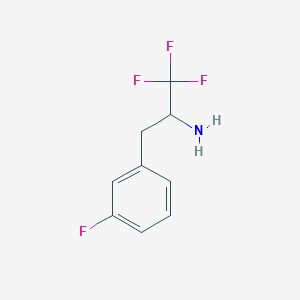 molecular formula C9H9F4N B13612788 1,1,1-Trifluoro-3-(3-fluorophenyl)propan-2-amine 