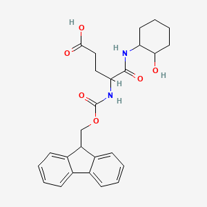 molecular formula C26H30N2O6 B13612807 4-({[(9H-fluoren-9-yl)methoxy]carbonyl}amino)-4-[(2-hydroxycyclohexyl)carbamoyl]butanoic acid 