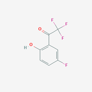 molecular formula C8H4F4O2 B13612826 2,2,2-Trifluoro-1-(5-fluoro-2-hydroxyphenyl)ethan-1-one 