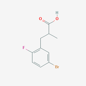 molecular formula C10H10BrFO2 B13612891 3-(5-Bromo-2-fluorophenyl)-2-methylpropanoic acid 