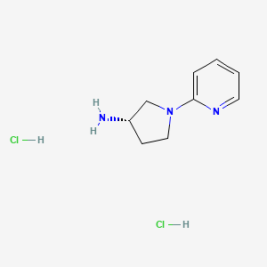 molecular formula C9H15Cl2N3 B13612902 (S)-1-Pyridin-2-yl-pyrrolidin-3-ylamine dihydrochloride 