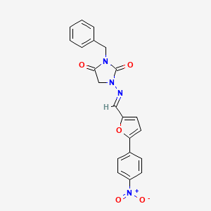 3-benzyl-1-[(E)-{[5-(4-nitrophenyl)furan-2-yl]methylidene}amino]imidazolidine-2,4-dione