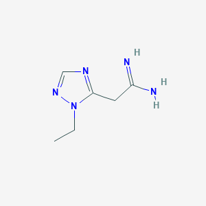 molecular formula C6H11N5 B13612926 2-(1-Ethyl-1h-1,2,4-triazol-5-yl)acetimidamide 