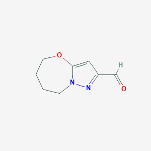 molecular formula C8H10N2O2 B13612933 5H,6H,7H,8H-pyrazolo[3,2-b][1,3]oxazepine-2-carbaldehyde 