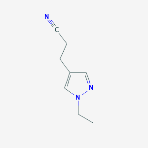 molecular formula C8H11N3 B13612939 3-(1-Ethyl-1h-pyrazol-4-yl)propanenitrile 