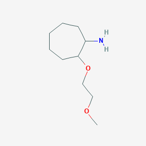 molecular formula C10H21NO2 B13612976 2-(2-Methoxyethoxy)cycloheptan-1-amine 