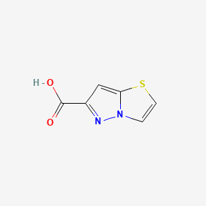 molecular formula C6H4N2O2S B13613011 Pyrazolo[3,2-b][1,3]thiazole-6-carboxylic acid 