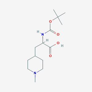 molecular formula C14H26N2O4 B13613058 2-((Tert-butoxycarbonyl)amino)-3-(1-methylpiperidin-4-yl)propanoic acid 