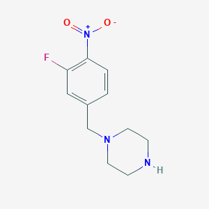 molecular formula C11H14FN3O2 B13613087 2-Fluoro-4-(piperazin-1-ylmethyl)aniline 