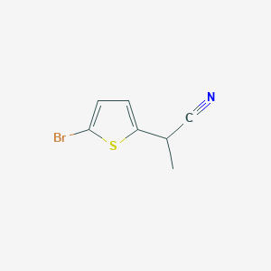 molecular formula C7H6BrNS B13613102 2-(5-Bromothiophen-2-yl)propanenitrile 