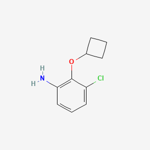 molecular formula C10H12ClNO B13613107 3-Chloro-2-cyclobutoxyaniline 