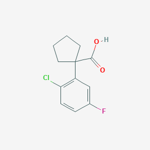 molecular formula C12H12ClFO2 B13613179 1-(2-Chloro-5-fluorophenyl)cyclopentane-1-carboxylic acid 