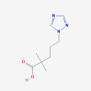 molecular formula C9H15N3O2 B13613197 2,2-Dimethyl-5-(1h-1,2,4-triazol-1-yl)pentanoic acid 