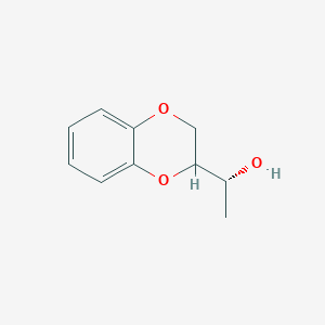 molecular formula C10H12O3 B13613210 (1r)-1-(2,3-Dihydrobenzo[b][1,4]dioxin-2-yl)ethan-1-ol 