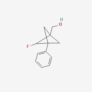 molecular formula C12H13FO B13613229 {2-Fluoro-3-phenylbicyclo[1.1.1]pentan-1-yl}methanol 