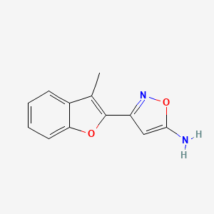 molecular formula C12H10N2O2 B13613314 3-(3-Methylbenzofuran-2-yl)isoxazol-5-amine 