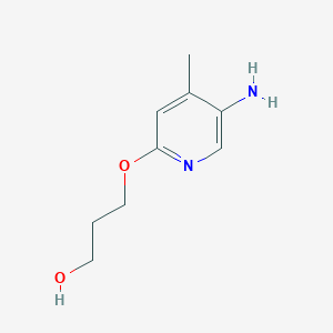 molecular formula C9H14N2O2 B13613316 3-((5-Amino-4-methylpyridin-2-yl)oxy)propan-1-ol 