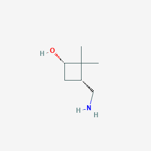 molecular formula C7H15NO B13613341 (1S,3R)-3-(Aminomethyl)-2,2-dimethylcyclobutan-1-ol 