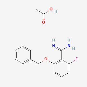 2-(Benzyloxy)-6-fluorobenzene-1-carboximidamide,aceticacid